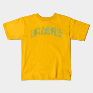 Los Angeles Electric Blue Outline Kids T-Shirt